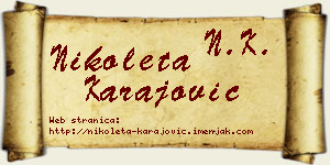 Nikoleta Karajović vizit kartica